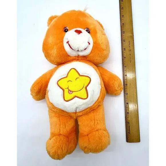 Care Bears 2003 Laugh A Lot Bear Plush 13” Inch Star Orange Stuffed Toy EUC - Picture 12 of 12